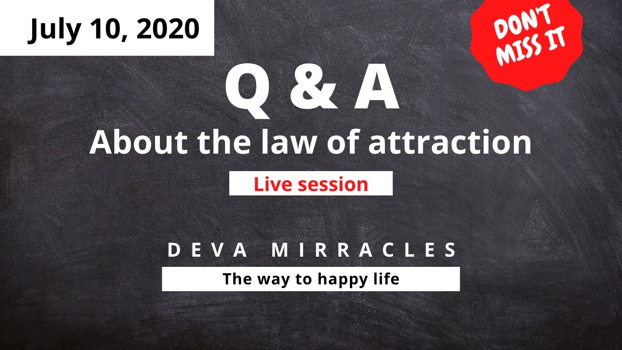 (July 10,2020) Q & A about The law of attraction in Tamil | Deva Mirracles