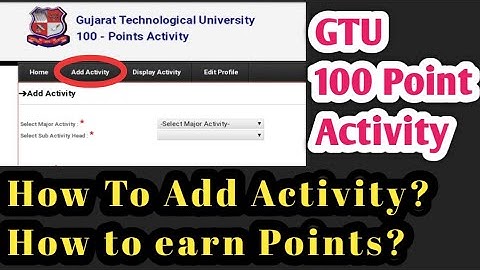 Gtu 100 point activity || How To Add Activity in Gtu Student PortaL | Full Details of Gtu 100 Point✓