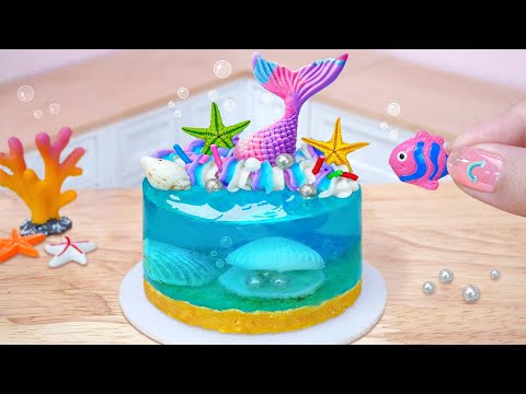 Fresh Miniature Ocean Mermaid Jelly Cake Decorating Idea for Summer 🍉 Miniature Jello Cake Recipe