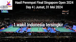 Hasil Perempat Final Singapore Open 2024 | Apriyani Rahayu Siti Fadia tersingkir