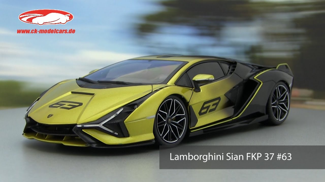 ck-modelcars-video: Lamborghini Sian FKP 37 #63 yellow Bburago - YouTube