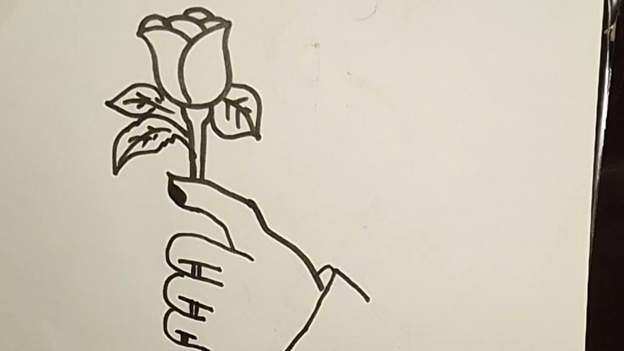Beautiful hand and 🌹 rose drawing || beautiful hand drawing by trick @tanuart-e1u