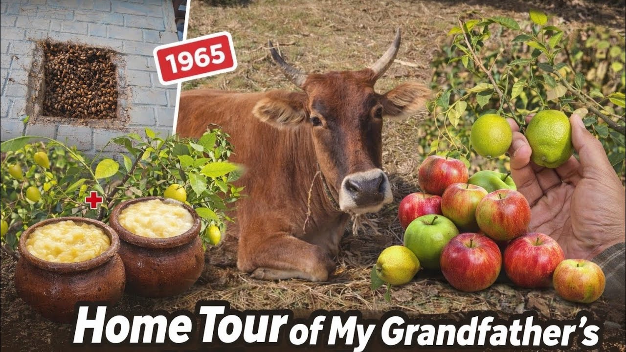 My Grandfather’s 1965 Village House 🏡 | Real Pahadi Life, Cow, Bees & Pure Desi Ghee