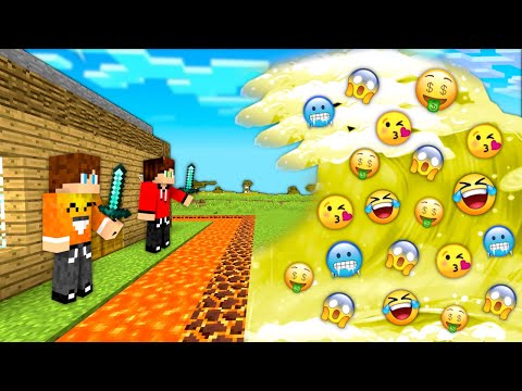 TAJNA BAZA vs TSUNAMI EMOJI w Minecraft!