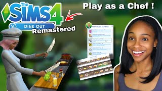 Playing Dine Out in The Sims 4 as a Chef  ! 🍳