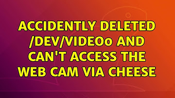 Ubuntu: Accidently deleted /dev/video0 and can