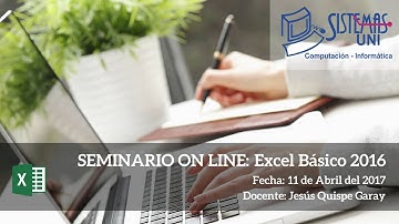 SISTEMAS UNI -SEMINARIO ON LINE EXCEL BÁSICO 2016