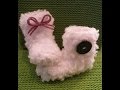 How to crochet fuzzy baby booties fast : newborn YouTube