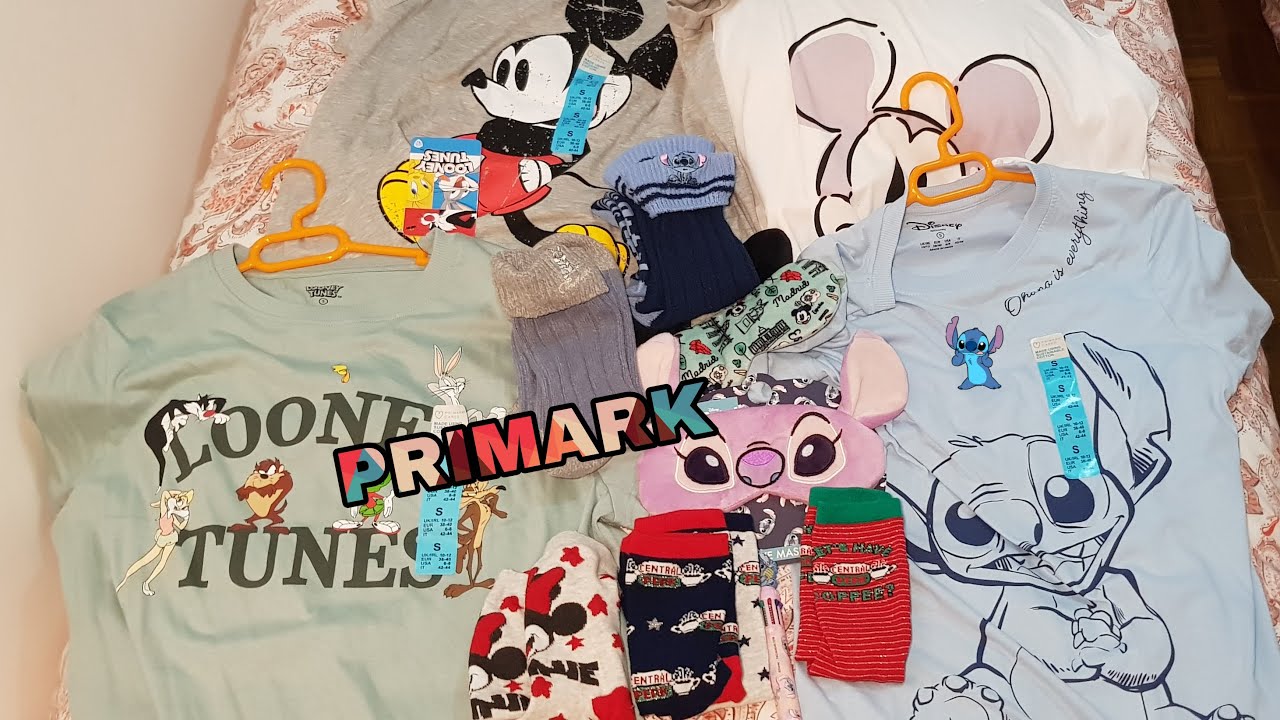 TODO LO QUE COMPRO EN #PRIMARK Camisetas, calcetines, Lilo y Stitch, mickey, antifaz, looney toons -