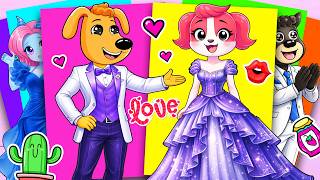 🩷💖 PURPLE PAPILLON vs BLUE ANTEL Detective Labrador Sticker BOOK #paperdiy #asmr #sherifflabrador