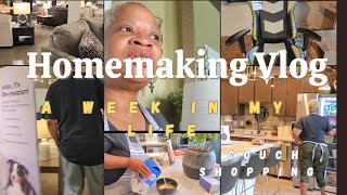 *NEW* HOMEMAKING DAYS IN MY LIFE| HOMEGOODS & GROCERY HAUL | COOKING/ LAUNDRY TIME/COUCH HUNT BEGINS