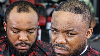 TRANSFORMATION I COMPLETELY FAILED THIS HAIRCUT/ HI TAPER/ FADED BEARD/  BARBER TUTORIAL