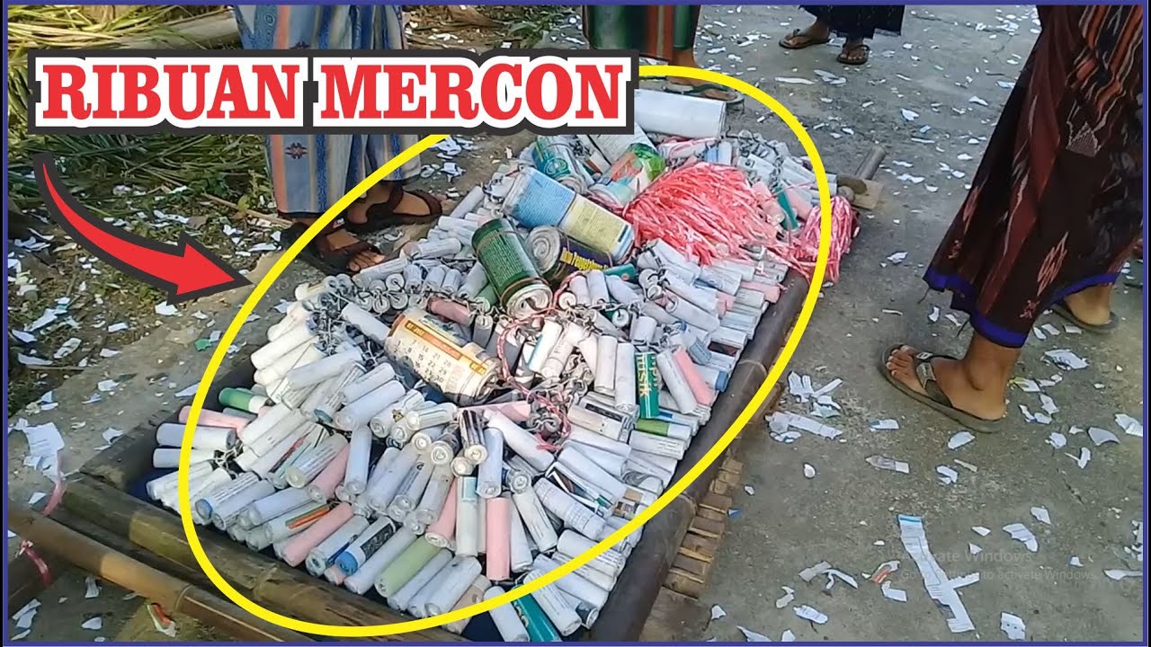 TRADISI NYUMET MERCON KERTAS IDUL FITRI( Mercon renteng ) - YouTube