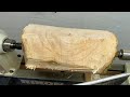 Wooodturnig Japanese maple log into a vase!! 【木工】木工旋盤で紅葉の壺を作る！