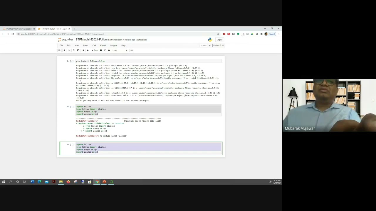 Advanced Data Visualization | Folium Map using matplotlib Python | IIIT Pune | Dr. Mubarak A Mujawar