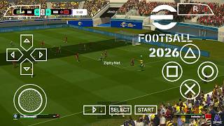 EFootball PES 2026 PPSSPP Full Update – PS5 Cam, UCL Kits 2026/27, Real Faces & 4K Graphics