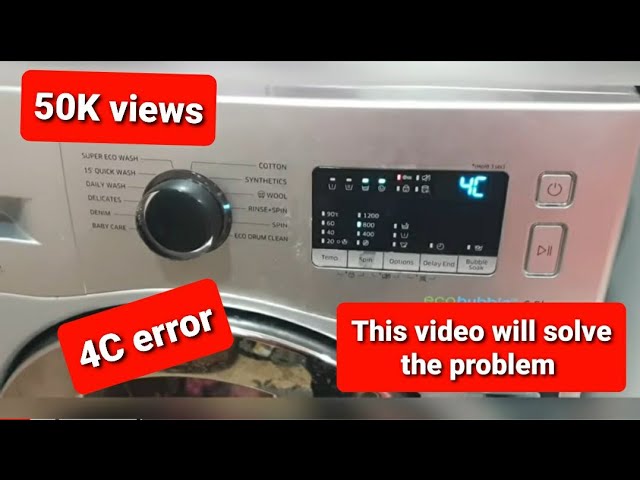 4C Error in Samsung Washing Machine. Solve it in easy steps 4C error Water  pressure issue #4c#error - YouTube