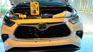 2023 Toyota Highlander oil change.  2.4L L4 Turbocharged