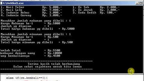 cara membuat program kasir c++