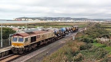GBRf Class 66721 + 66708 @ Bishopstone - 3W91 RHTT - 13/10/20