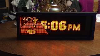 GiantDOTS display from the Boston Pinball Company using a Run-DMD as a clock and pinball graphics