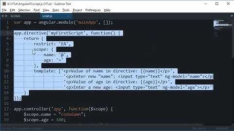 AngularJS Tutorial 42  Custom Directives   Isolated scope properties