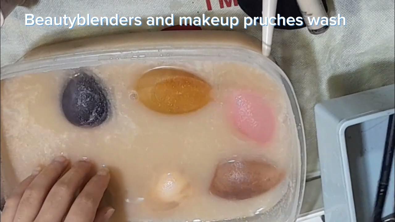 the correct way to wash the beauty blender 😶‍🌫️and make it smell beautiful 💖 for healthyskin 💗