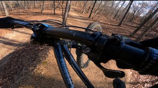 Lake Leatherwood dh2 race run Smooth on the Ferrum bikes lvn 160
