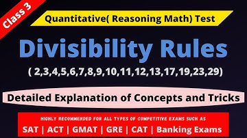 Divisibility Rules-Detailed explanation of concepts and tricks| Recommended for GMAT|CAT|Bank Exams