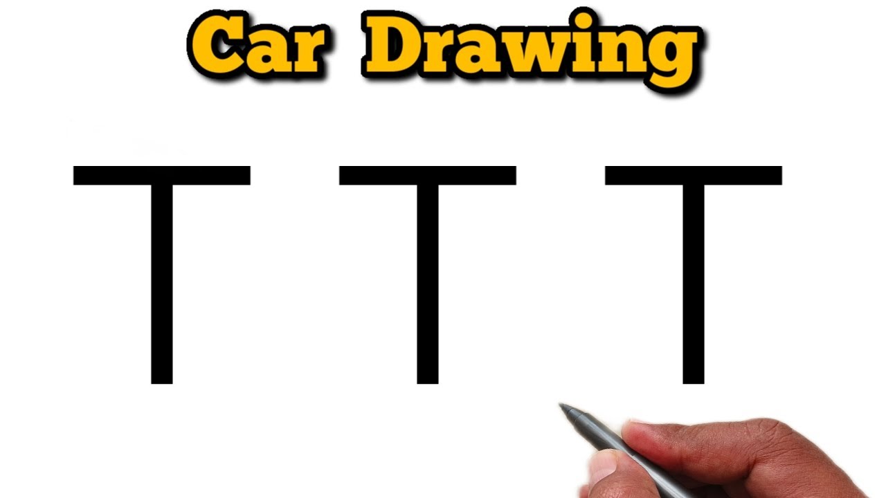 How to Draw Car from T Letter | Creative & Satisfying Drawing
