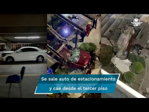 Cae auto desde tercer piso de estacionamiento de la Universidad La Salle