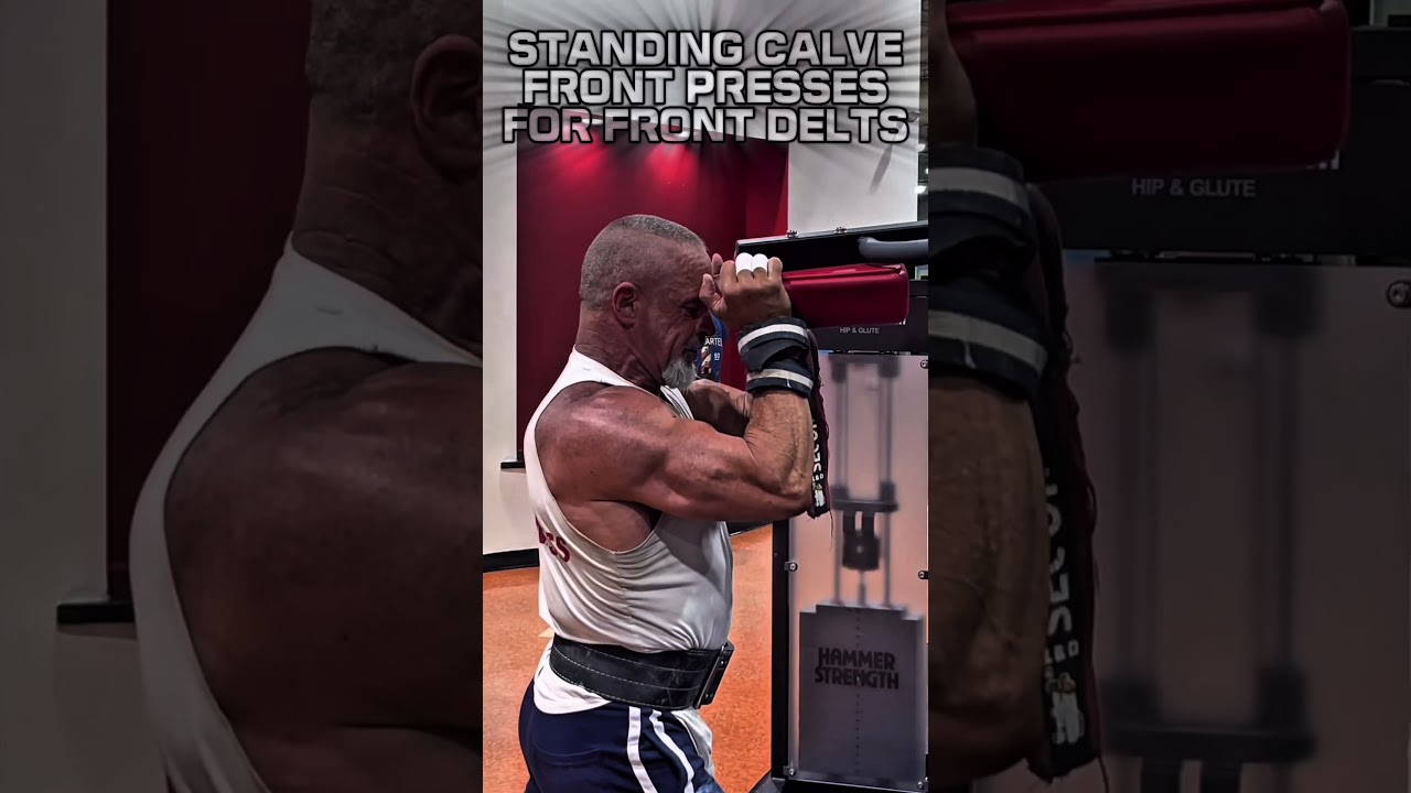 STANDING CALVE FRONT PRESSES FOR FRONT DELTS #workout #motivation #muscle #workouttips #shoulders