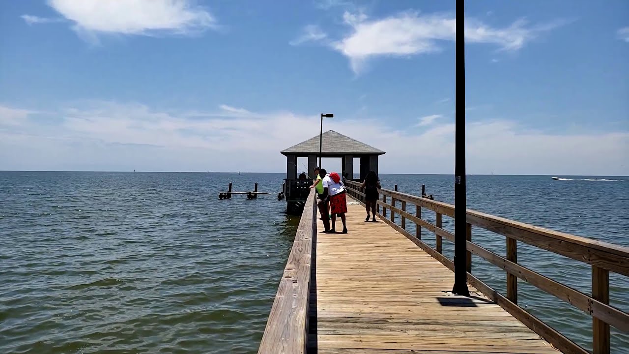 Biloxi Beach and Lighthouse Pier VIDEO TOUR Man o' War Jellyfish