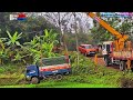 Heavy Duty Truck Rescue: Mobile Crane vs Deep Mud Rice Field