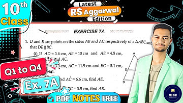 Exercise 7A Q1 to Q4 | Rs Aggarwal Class 10 | Triangles | MD Sir 10