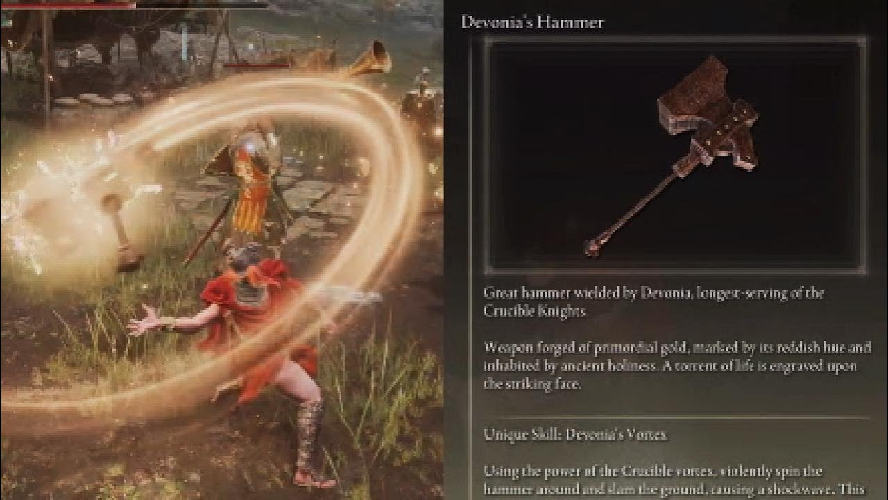 Elden Ring DLC Devonia's Hammer Drop Location and Move Set