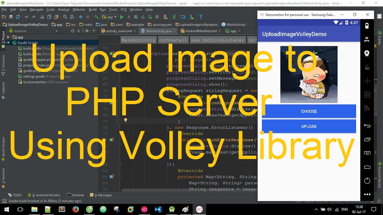 Upload Image To Php Server Using Volley Library In Android