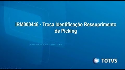 How To | Troca de Identificação de Ressuprimento de Picking | #TOTVS_Logística_WMS #Linha_Logix