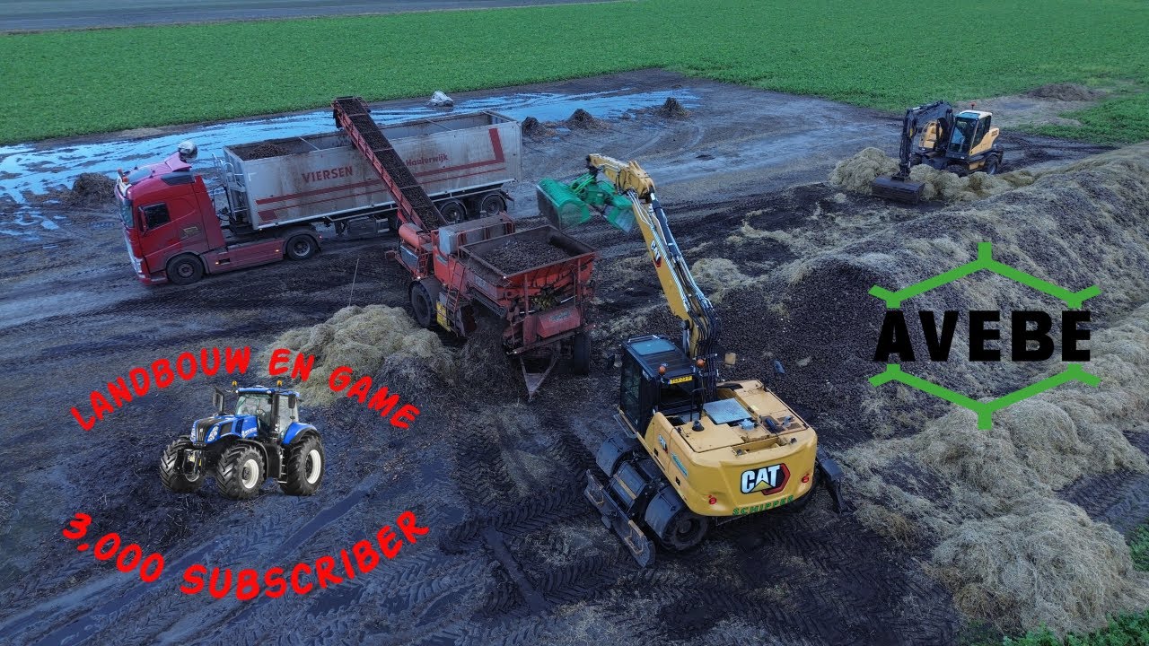 aardappels laden uit de Modder AVEBE CAT m310 Schipper Nieuw-Buinen Oost Groningen farmers