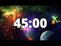45 minute countdown timer with alarm and deep space ambient music  deep space galaxy 
