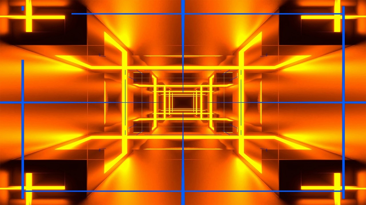 Orange and Blue Reverse Endless Mirrors Strobe Tunnel Background VJ ...