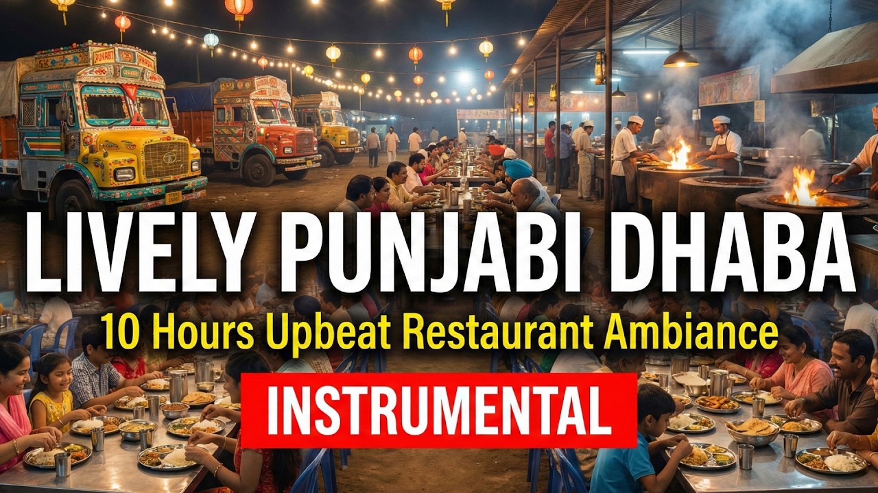 Upbeat Punjabi Restaurant Songs: Bhangra Energy | 12 Hours Lively Dhol & Tumbi Instrumental Music