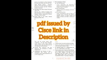 Class 10th icse History & Civics Reduced Syllabus | 2022 |