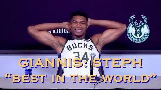 GIANNIS on Steph Curry: “best in the world”; “kinda jealous of Golden State (at parade and ESPYS)”