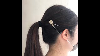 貼り付けるだけ★簡単パールヘアクリップ