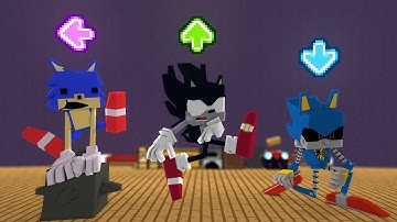 FNF Character Test | Gameplay VS Minecraft Animation | Sunky Sink | Dark Sonic | Metal Sonic
