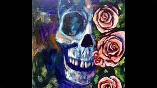 Beginner how to paint art lesson " skull and roses in acrylic
tutorial. this is a simple guided step by painting class of rose...