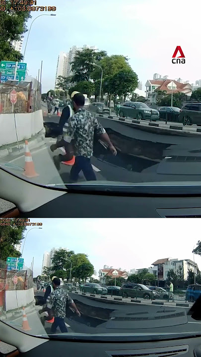 Dashcam footage shows moment car fell into sinkhole at Tanjong Katong Road South
