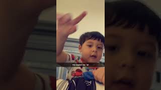 Baby copying mommy