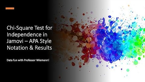 Chi-Square Test for Independence in Jamovi – APA Style Notation & Results